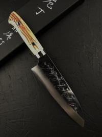 TS-OR-SA175 TAKESHI SAJI Нож Кухонный Сантоку 175мм Orange, сталь SRS13 San Mai