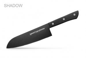 SH-0095/16 Нож кухонный "Samura SHADOW" Сантоку с покрытием BLACK FUSO 175 мм, AUS-8, ABS пластик