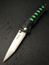 MC-0044C Нож складной, VG-10, San Mai, рукоять алюминий анодированный, черный с зелен. вставками